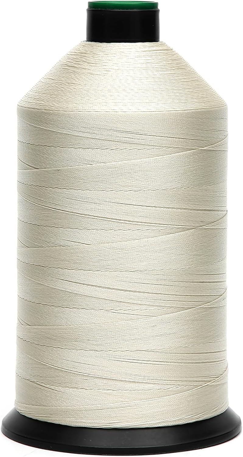 Extra Strong Bonded Nylon Thread #92 Tex90 – 16 OZ, 4200yds, Versatile Stitching Solution for Leather, Upholstery, Canvas Repair and More (Beige)
