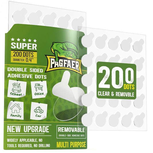 Sticky Tack, 200PCS Double Sided Tape Dots for Wall- 0.4" Removable Clear Sticky Putty, Adhesive Poster Sticky Dot for Home & Party Decoration & Crafts Use