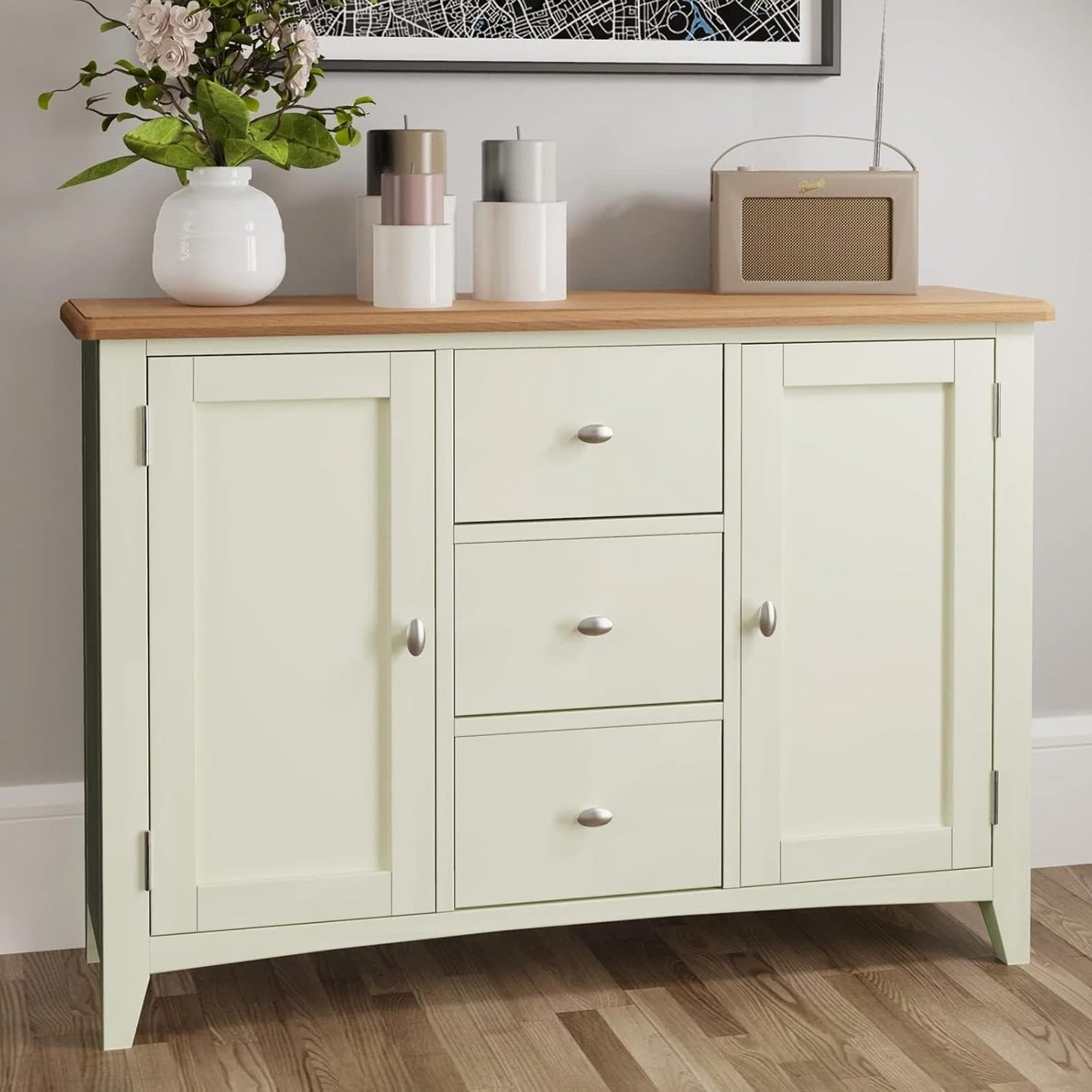 DWIL Matte Finish Furniture Paint - 32 Oz Wood Paint for Cabinets, Doors, Tables, and Dressers Refinishing - Water-Based, Non-Toxic & Odorless, Easy to Apply(Ivory White)-With Tools