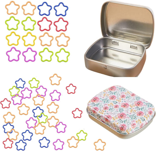 Hilsayum Star Shape Metal Stitch Markers Knitting,50Pcs Colorful Crochet Stitch Markers for Knitting Yarn and DIY Crafts