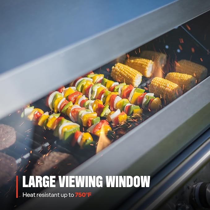 Monument Grills 4+1 Liquid Propane Gas Smart BBQ Grill, 4 Burners & 1 Side Burner, Denali 405 Stainless Steel with Smart technology, Knob Controls, Outdoor Use