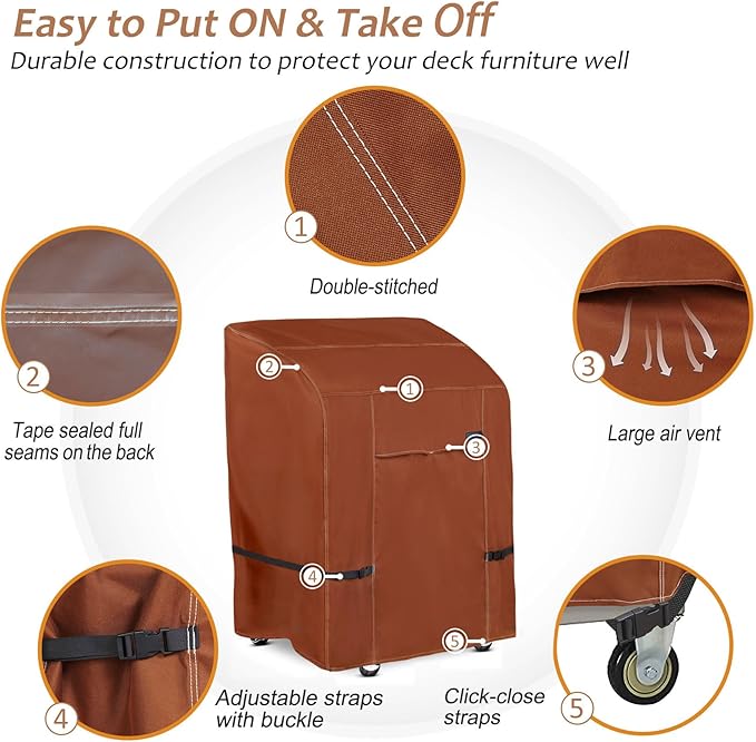 NettyPro Grill Cover Heavy Duty Waterproof 32 inch, Outdoor 2 Burner BBQ Gas Grill Cover for Outside Small Weber, Char-Broil, Brinkmann, Jenn Air, Nexgrill Barbecue, Brown