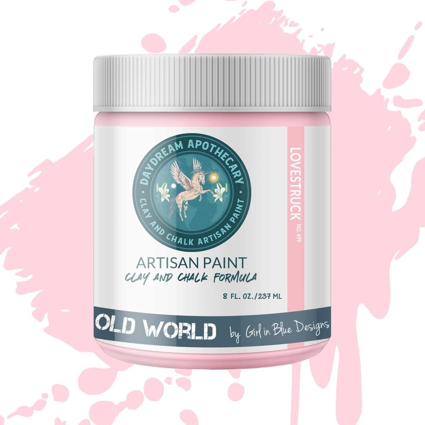 Daydream Apothecary Premium Chalk Style Paint for Furniture, Home Décor, Wood, DIY Interior Projects, Quick Dry, No Prep or Prime Needed, Matte Lite Pink - 8oz