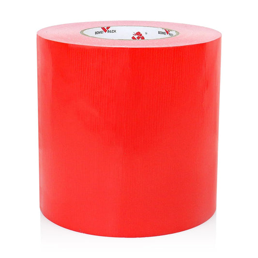 BOMEI PACK 6" Red Duct Tape,Wide Roll,6 Inches x 60 Yards,9 Mil Thick Heavy Duty,Waterproof,Flexible,No Residue and Tear by Hand,Multi-Use for Indoor & Outdoor Repairs
