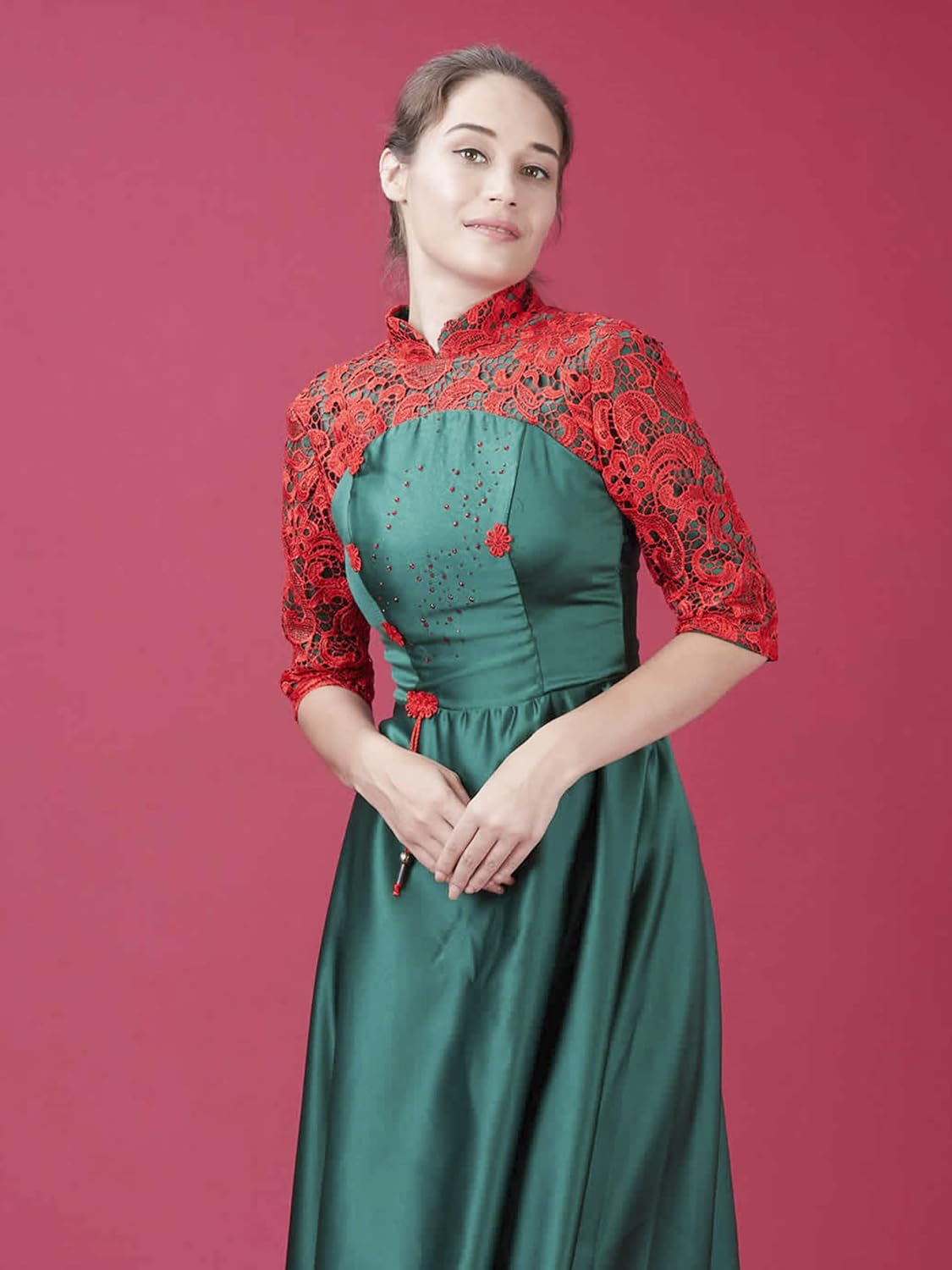 Seamless Photography Background Paper Roll, Red Photo Paper Backdrop for Photography, Video and Streaming (107''x36' Scarlet)