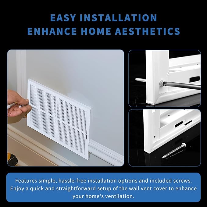 24x4 Vent Register [Duct Opening], Vent Covers for Home Ceiling, Two-Way Ventilation Register, Adjustable Solid Steel Wall Register Vent Cover (24"W x4"H [Duct Opening])
