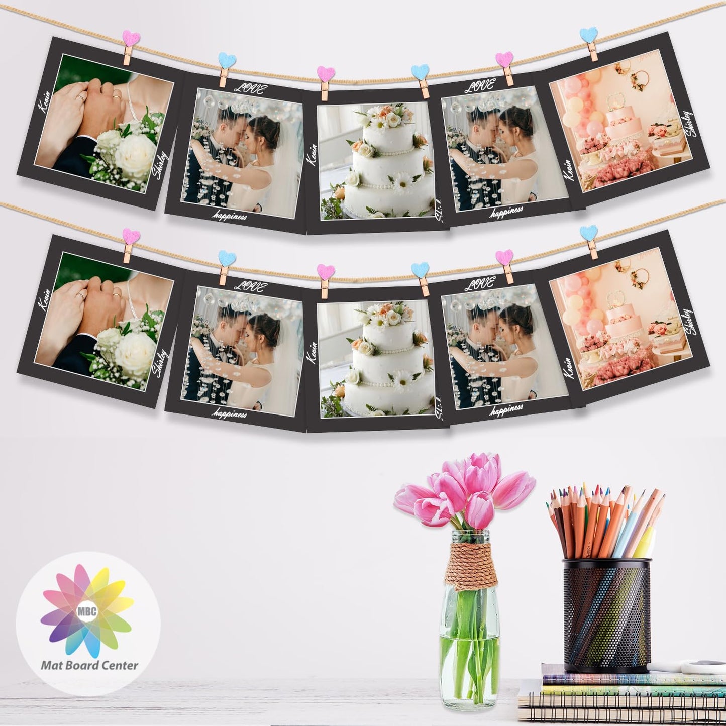 MBC Mat Board Center, 10 Pack 12x12 for 10x10 Black Picture Mats Frame Mattes, Bevel Cut, Acid Free, 4-ply Thickness