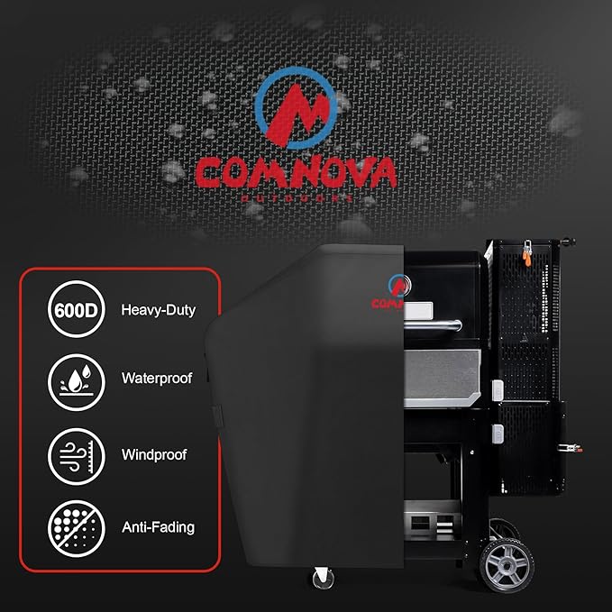 Comnova Grill Cover for Masterbuilt Gravity Series 800 Digital Charcoal Grill and Smoker, Waterproof & Heavy Duty, 600D Charcoal Grill Cover for MB20040221, Black (56" x 20" x 47")