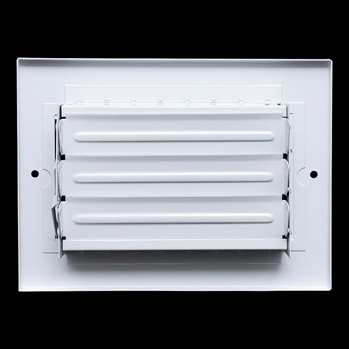 [8 Pack] Fits 6x4 Duct Opening Steel Adjustable Air Supply Grille by Handua | Register Vent Cover Grill for Sidewall and Ceiling | White | Out. Dim.: 7.75" X 5.75"