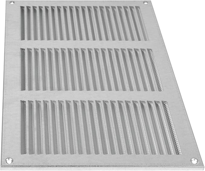 Repa Market 12x8 Inch Air Vent Cover/Galvanized Steel Louvered Grill Cover with Mesh Screen/Wall or Ceiling Vent/Durable Flush Mount HVAC Register for Indoor and Outdoor Ventilation
