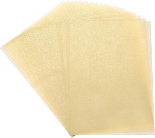 MECCANIXITY Colored Vellum Paper, 20 Sheet Orange Yellow Transparency 11.7 x 8.2 Printable Vellum Paper, Translucent Vellum Sheets for Printing Wedding Invitations, Ink Jet Laser Printer
