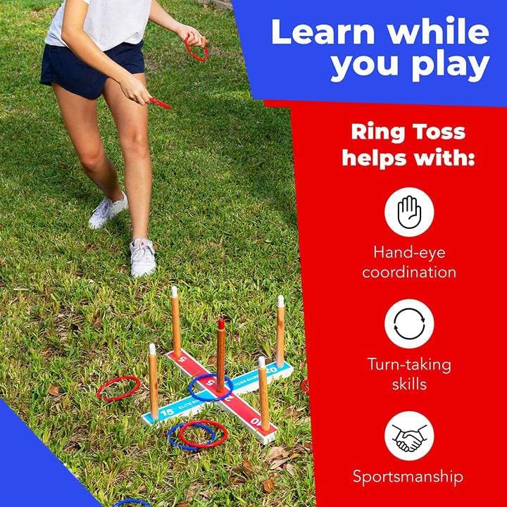 Elite Sportz Ring Toss Games for Kids - Outdoor Yard Game for Adults & Family - Backyard Toys, Outdoor Game, Backyard Games, Lawn Games for Kids Ages 4-8