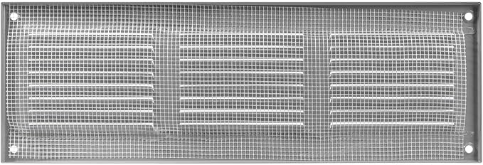 Repa Market 12x4 Inch Air Vent Cover/Gray Galvanized Steel Louvered Grill Cover with Mesh Screen/Wall or Ceiling Vent/Durable Flush Mount HVAC Register for Indoor and Outdoor Ventilation