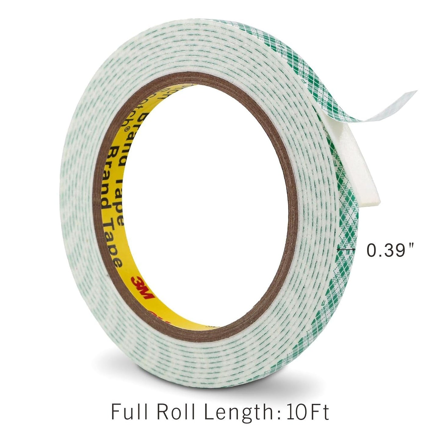 Double Sided Foam Tape 0.39" x 10Ft Made of 3M, Peel and Stick Foam Tape Mounting Tape Double Coated Urethane Strong Adhesion Polyurethane Tape for Crafts Interior DIY Card Indoor Outdoor, White