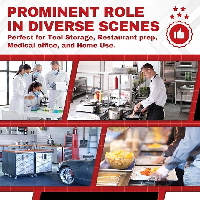 DuraSteel Stainless Steel Work Table 30" x 24" x 34" Height w/ 4 Caster Wheels - Food Prep Commercial Grade Worktable - NSF Certified - Good for Restaurant, Business, Warehouse, Home, Kitchen, Garage