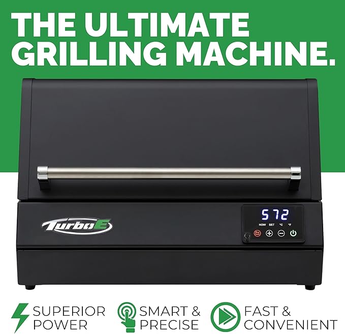 Turbo E XL Electric Grill, 1700W Infrared, Warming Rack and Probe, Apartment Friendly