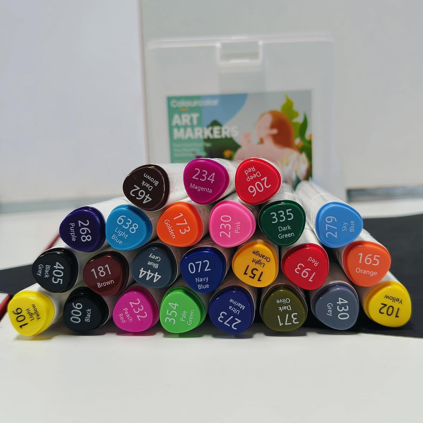 Back to School 24 Colors Alcohol Markers Set, Fine & Chisel Dual Tips Art Twin Sketch Pens Permanent Alcohol Based with Case Office Supplies