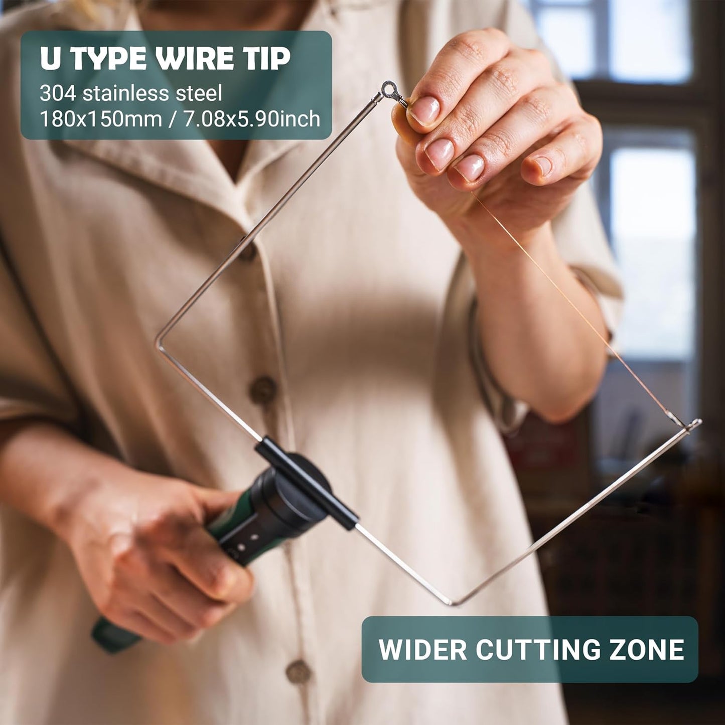 WINONS Hot Wire Foam Cutter Tool, WFC0010 Polystyrene and Styrofoam Cutter has 450°C Max. Temperature and Wider Cutting Zone, Hot Knife Cutting Tool with German Standards (Kit of 15)