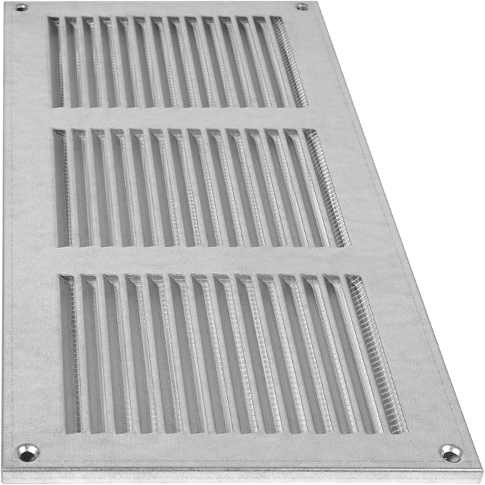 Repa Market 12x6 Inch Air Vent Cover/Galvanized Steel Louvered Grill Cover with Mesh Screen/Wall or Ceiling Vent/Durable Flush Mount HVAC Register for Indoor and Outdoor Ventilation