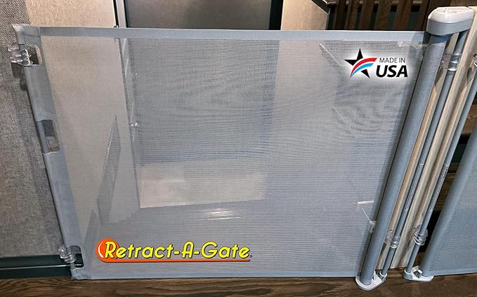 Retract-A-Gate 52" Gray: The Original and only Made in USA Retractable Baby, Dog, & Cat Gate