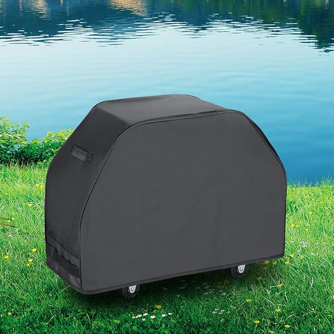 Grill Cover 55 Inch, Heavy Duty Waterproof BBQ Cover, Gas Grill Cover for Weber, Char-Broil, Brinkmann, 55" W x 23" D x 42" H