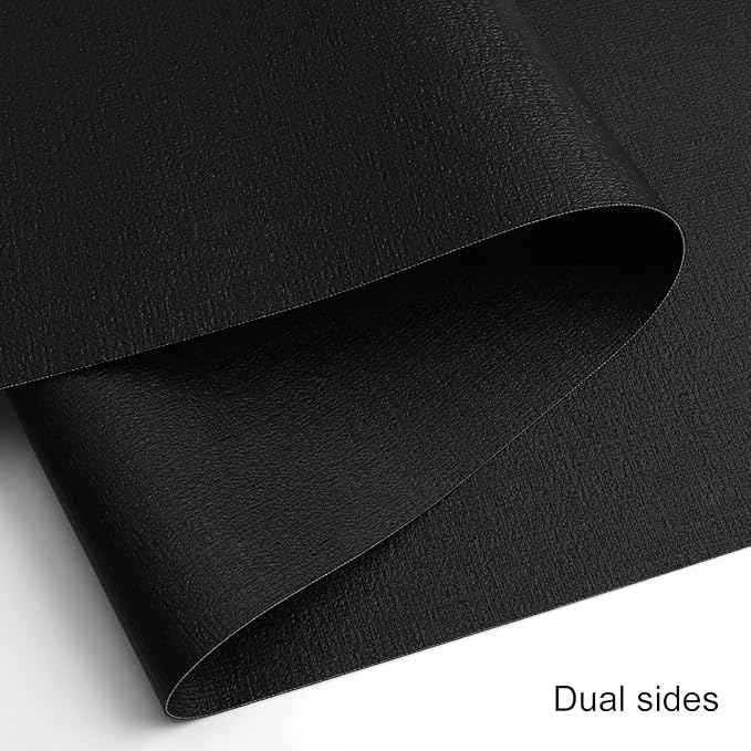 Table Runners 72 Inches Long, Dual-Sided Faux Leather Farmhouse Table Runner Waterproof Heatproof Non-Slip for Living Room Party Home Decor Holiday Decorations(Black, 12 x 72 Inch)