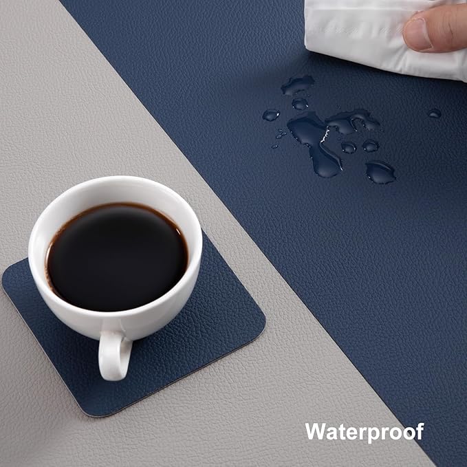 Myir JUN Table Runner Double Sided Vinyl Runner Table 55 Inch Long Runner for Table Washable Waterproof Non-Slip for Home Decorations Light Gray Blue,12 x 55 inch