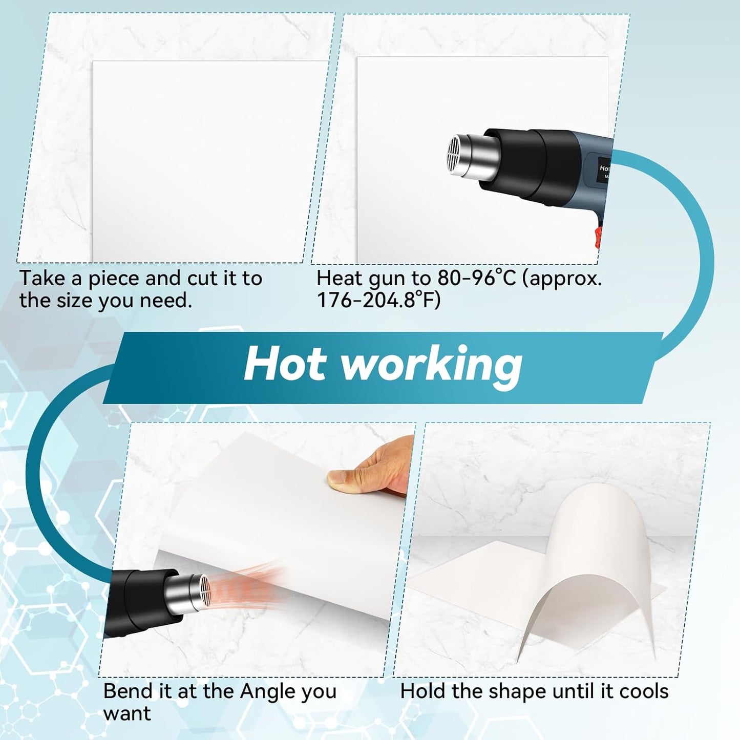 3 Pack White Plastic Sheets 16x12x0.08in Flexible High Tensile Plastic Sheets Hard Plastic Panel for DIY Materials Handicrafts Home Decoration