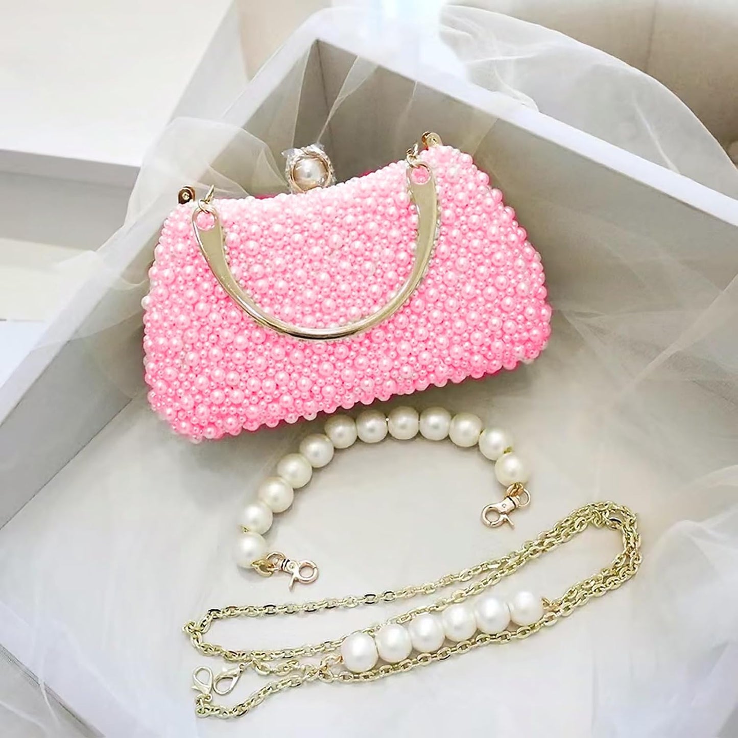 2000+pcs 12 Sheets Self Adhesive Pearl Stickers for Hair, Face, Makeup, Eye, Nail, Crafts, 3mm, 4mm, 5mm, 6mm (Pink)