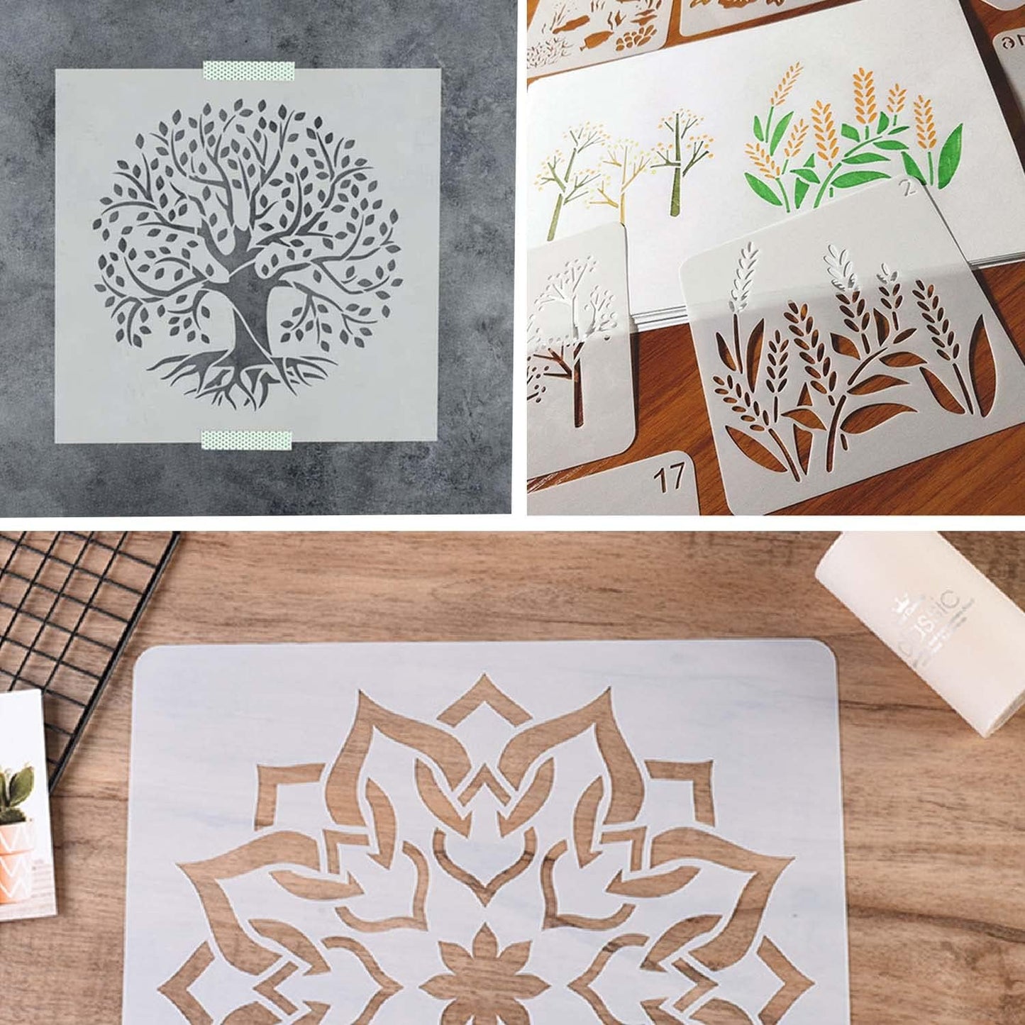 10 Sheets 10 mil Mylar Sheet, 12 x 12 inch Milky Translucent Plastic Blank Stencils, Reusable Stencil Template Material, Make Your Own Stencil