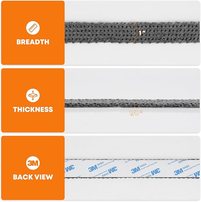 Stanbroil Stove Gasket Tape, 1" Width, 1/8" Thick 72" Length Self Adhesive Flat Gasket for Stoves and Fireplaces, High Temperature Fiberglass Gasket Tape