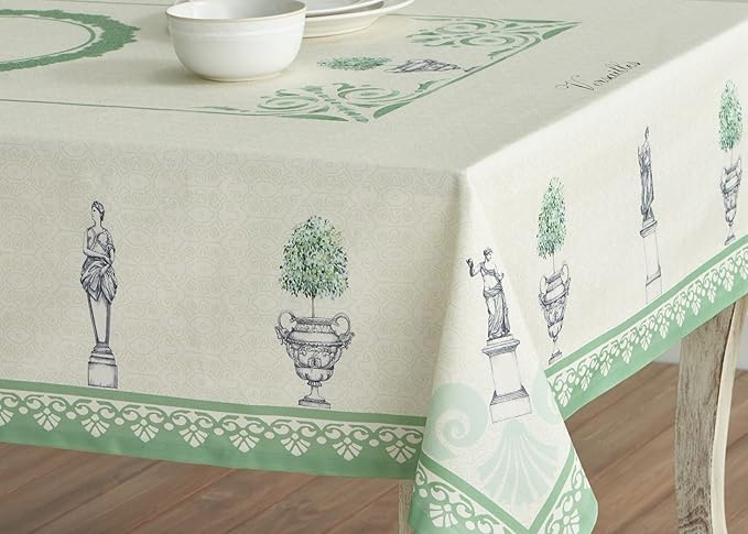 Maison d' Hermine Table Cloth Rectangle Table 100% Cotton 54 x 72 Inches Tablecloth Reusable Decorative for Dining Room, Farmhouse, Home, Party, Festive & Wedding Spring Summer - Jardin Du Roy