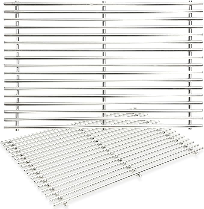 J&YNBBQ Grill Grate Replacement for Weber Genesis 300 Series – 9mm 19.5" Stainless Steel Cooking Grates for E-310, E-320, E-330, S-310, S-320, S-330, Replaces Weber 7528 & 7524 (2 Pack)