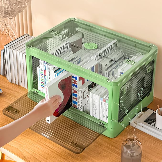 Collapsible Storage Bins with Lids, Closet Organizers, Dorm Room Essentials, Folding Storage Box