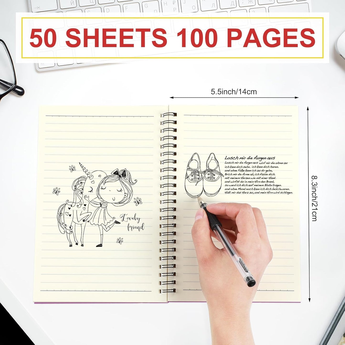 Yahenda Spiral Notebook College Ruled Journals Notebooks Lined 8.3 x 5.5 Inch Note Books Bulk A5 Writing Notebooks Thick Paper Notebook for Office Business School Supplies (Mixed Colors,18 Pcs)