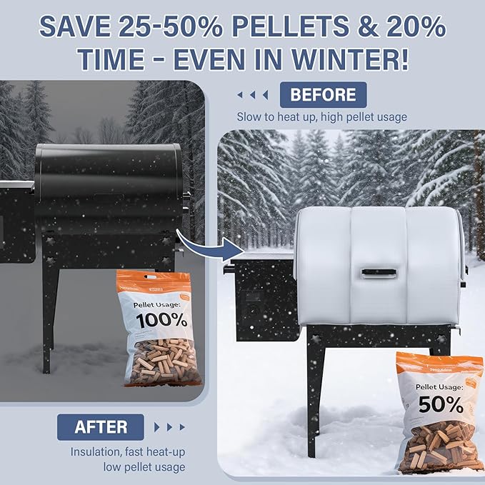 Grill Thermal Insulated Blanket for Tailgater 20, Traeger 20 Series, Junior & Recteq 340 Grill Accessories Insulation Blanket for Winter Cooking