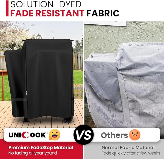 Unicook Pellet Grill Cover for Pit Boss Lexington 500, Onyx Edition, Lexington 540 and Pro Series 600 Grills, Outdoor BBQ Cover for Traeger Tailgater 20 Wood Pellet Smoker, All Weather Protection