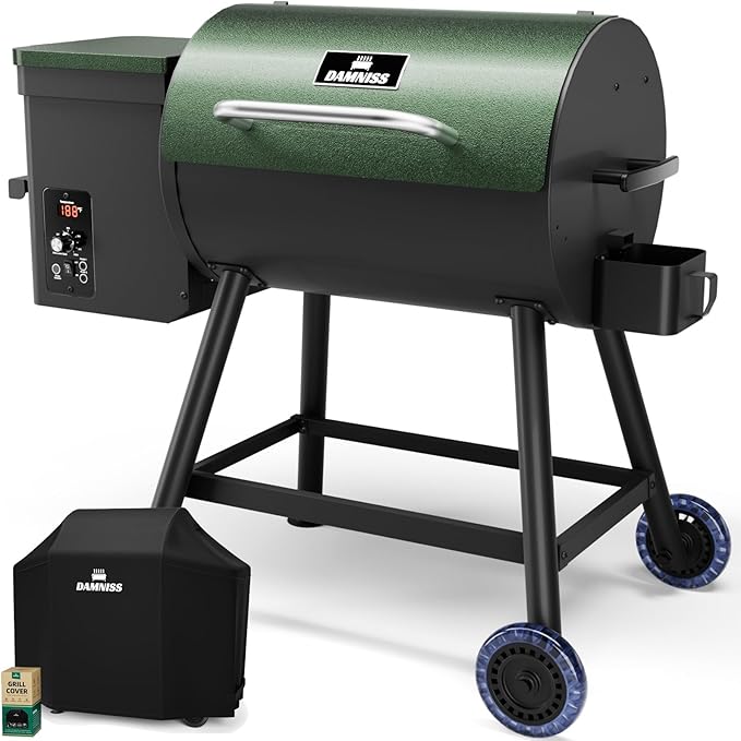 Electric Wood Pellet Grill 8 In 1 BBQ Grills for Outdoor Grill with Auto Feed & PID Temperature Control (180-450°F)456 Sq.In Cook Area Smoker Gills for Backyard New House Gifts