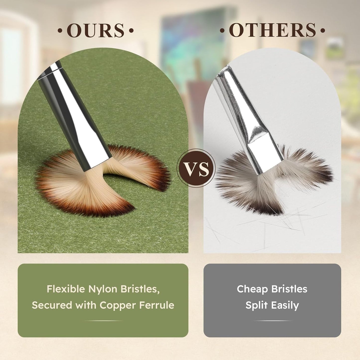 REDSHELL 26pcs Paint Brush Set, Travel Watercolor Acrylic Paint Brushes with Flat, Filbert, Fan, Dagger, Cat Tongue, Round, Palette Knife, Professional Paintbrush Kit for Artist, Oil, Face Painting