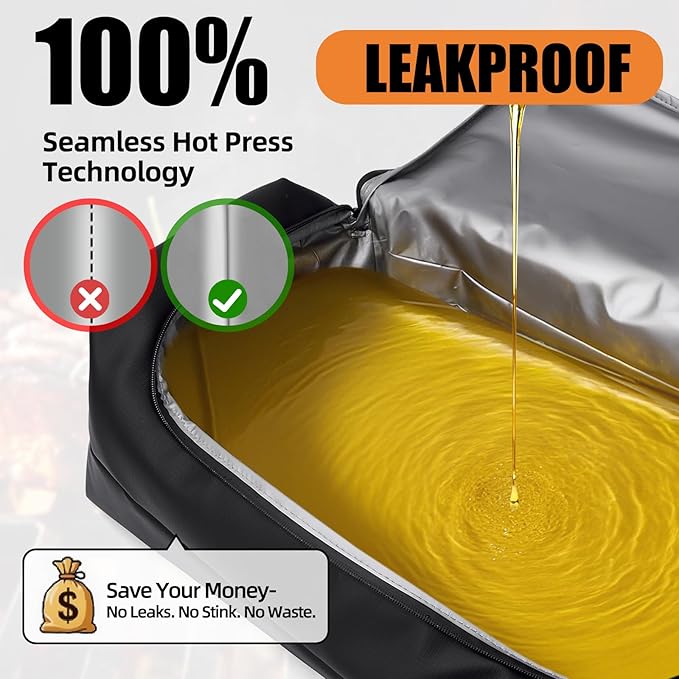 BBQ Blanket for Resting Meat, Leak-Proof Insulated Meat Resting Bag, 270° Top Opening for Large Briskets, Turkey, Washable Smoker Accessories Gifts for Men or BBQ Lovers - 21in