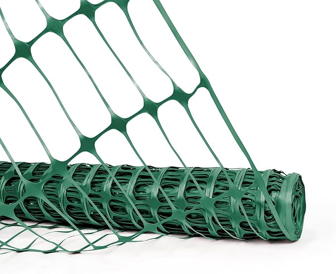 Fencer Wire 4 ft. Safety Fence, 100 ft. Green Plastic Fencing Roll for Construction, Pet and Event Fencing, 4 cm x 10 cm Mesh