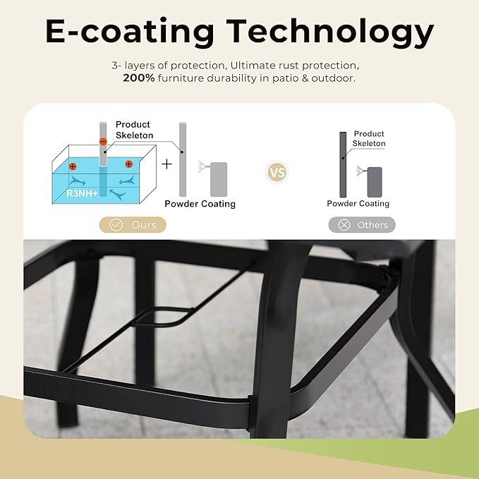 Outdoor Patio Square Dining Table, 37"x 37" Wood-Like Tabletop with Adjustable Umbrella Hole and Faux Wood Tabletop, All Weather Wrought Iron Black Outdoor Table for Deck Lawn Backyard