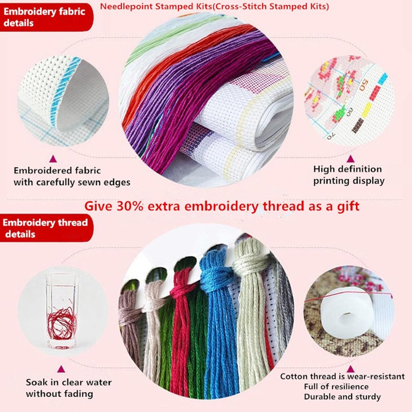 Fanxvivy Stamped Cross Stitch Kits for Adults Beginners Pillow Needlepoint Kit with Embroidery Pattern Needlework Kit Prestamped Stitches Kit 11CT Cross Stitching-Reflection Colorful Trees 18x18inch