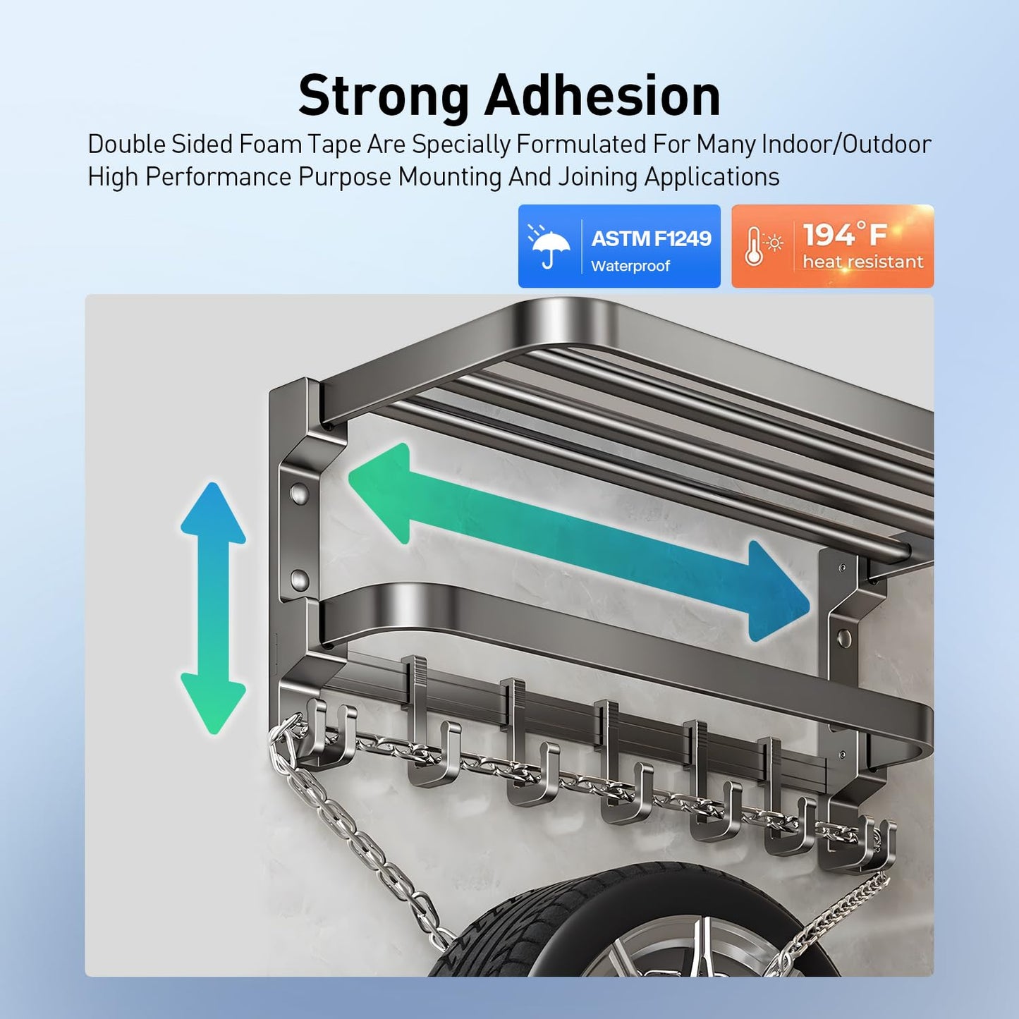 Double Sided Tape Foam Tape 1" x 18Ft Made of 3M High Shear Adhesive Mounting Tape with High Temperature Resistance for Interior Exterior Mounting Applications and Home Office Deco (Pack of 2)