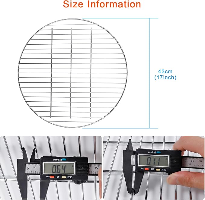 Coolbird 17 Inch Charcoal Grill Grate, Compatible with Weber 7441, Fits Various 22 Inch Weber Charcoal Grills, Replacement Grate