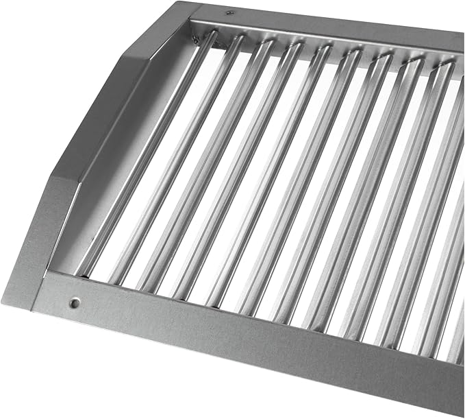 Repa Market 17" x 9" Inch Air Exhaust Grille for Round Ducts - Adjustable Louvre Blades - Galvanized Air Supply Vent Cover - Side Fit Round Surface Canal Ducting from 19.68" to 55" Inches