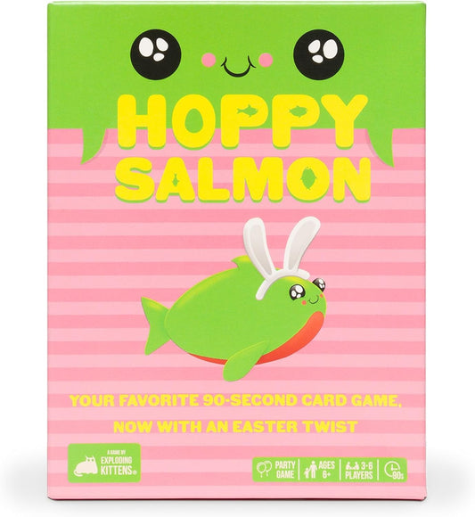 Exploding Kittens Hoppy Salmon 3-6 Players - Ages 6+ - 90 Second Rounds - Easy to Learn Quick Matching Card Game - Party Game, Family Game Night, Kid and Adult Card Game