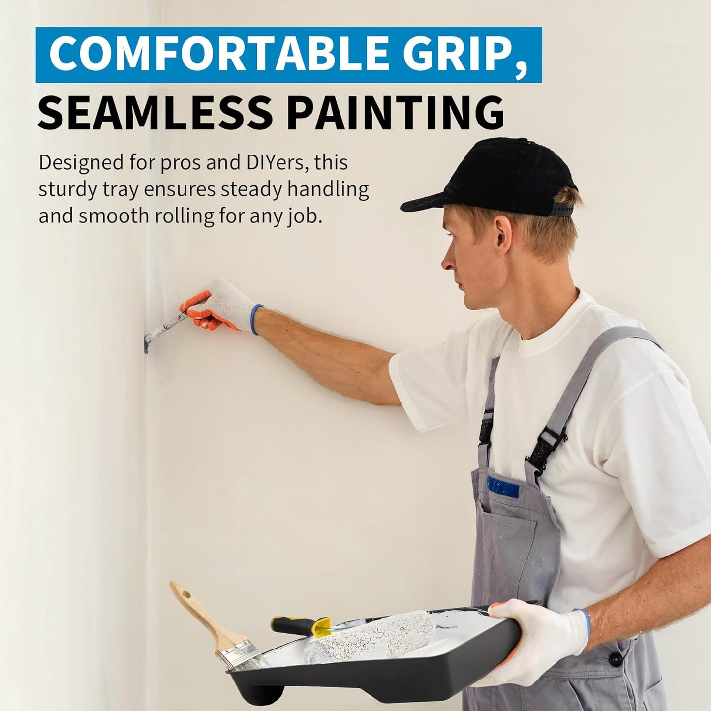 Precision Defined Paint Trays, Paint Roller Trays Liner, Plastic Paint Pan for Roller Brushes, Painting Tray for Painting with Deep Paint Pocket (Paint Roller Tray (2-Pack), 11-inch)