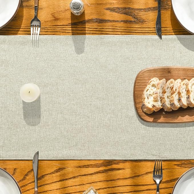 Artoid Mode Beige Table Runner, Seasonal Summer Fall Washable Kitchen Dining Table Decoration for Home Party Decor 13x120 Inch