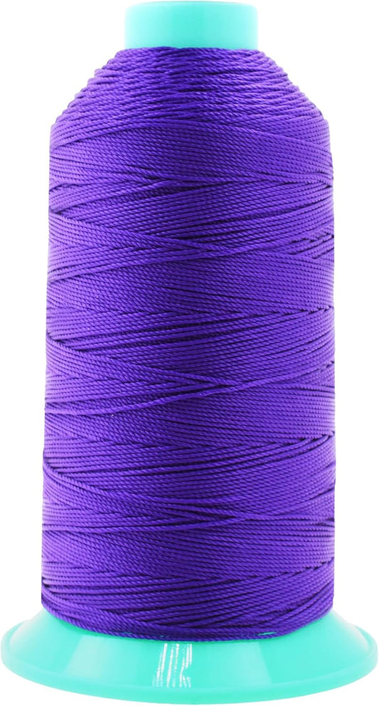 Mandala Crafts Bonded Nylon Thread Violet Heavy Duty Sewing Threads - 415 YDs Size 346 210D T350 Tex 350 Thread for Leather Jeans Weaving Outdoor Marine Upholstery Threads